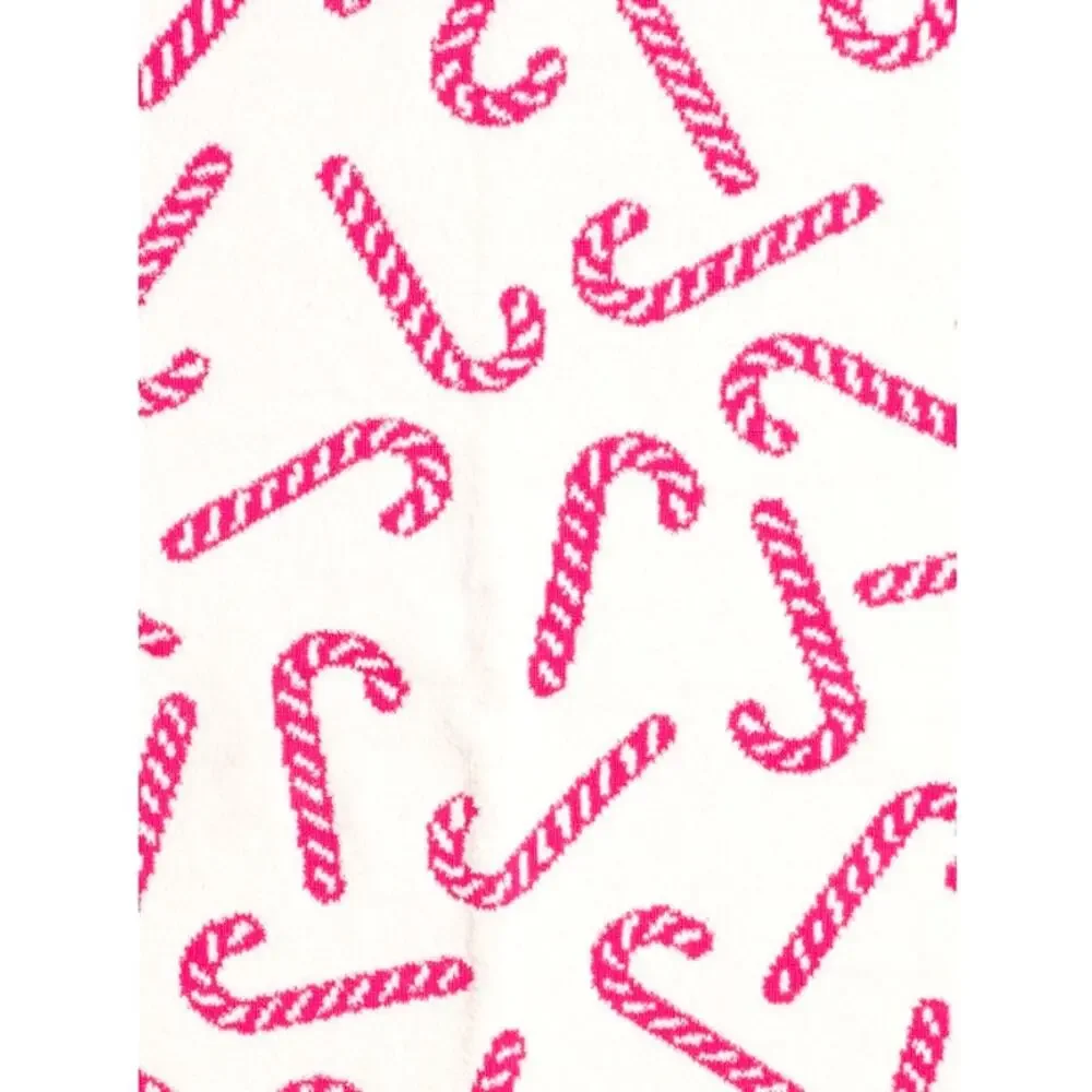 Queenwest Candy Cane Oversized Christmas Throw Blanket 50x70 Hot Pink White NEW